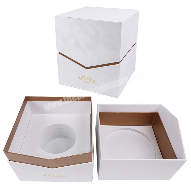 Rigid White Luxury Suede Gift Packaging Box