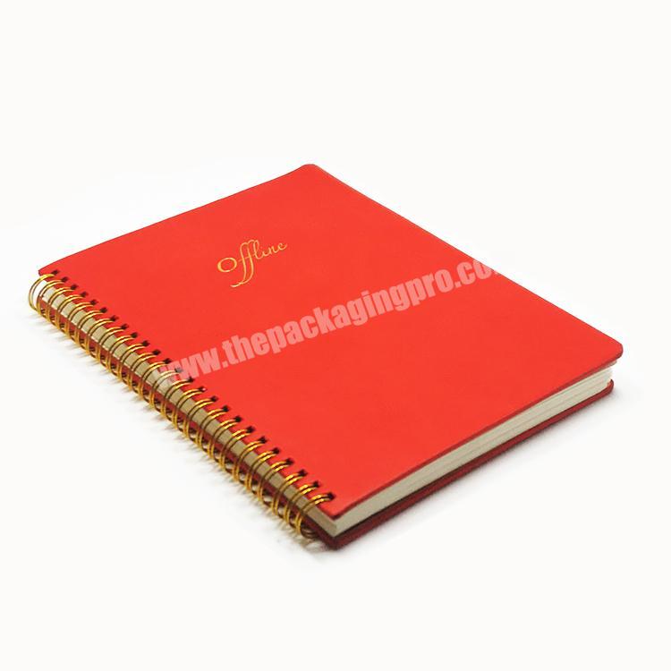 customized 5 subject spiral colored pu leather printing planner notebook