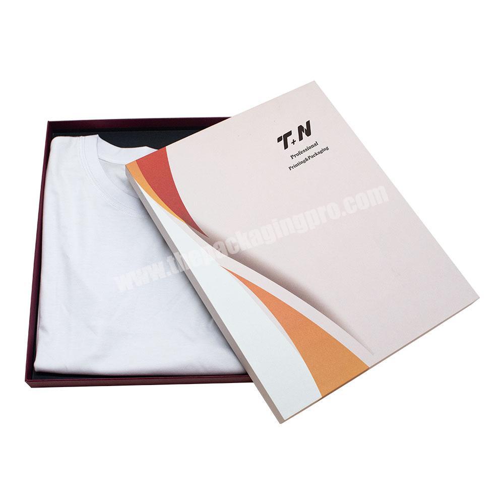 2022 Luxury Custom brand logo color printing eco-friendly Recyclable Rectangular lid and base shirt gift packaging box