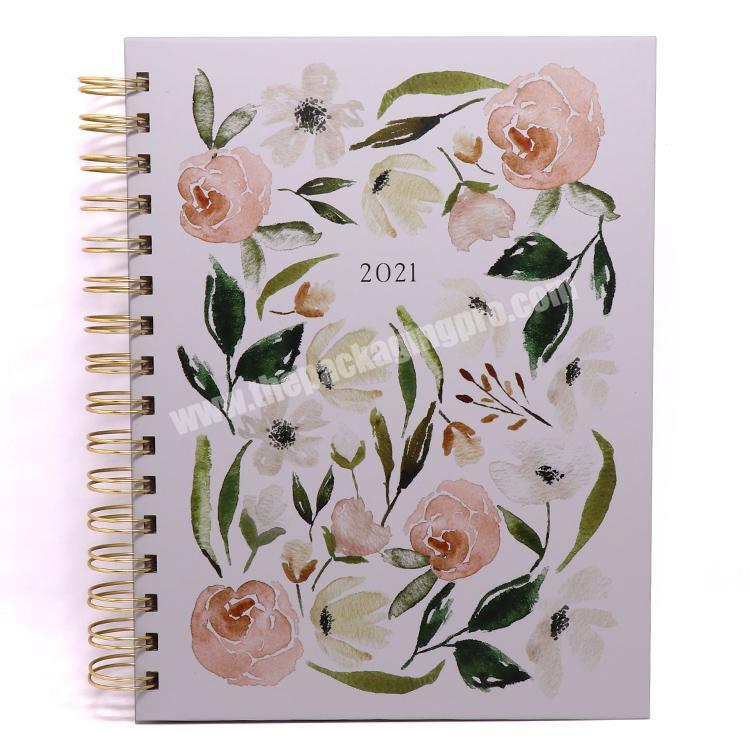 2022 Weekly Daily Planner Colorful Spiral Notebook and Planner Custom Printing A5 Agenda