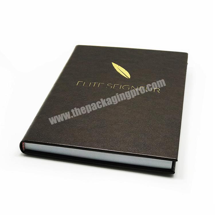 Brown leather hardcover b5 blank pages organizer notebook