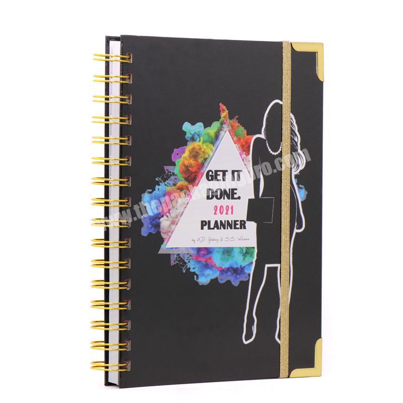 Custom 2022  Daily Printing Design Schedule Spiral Planner Notebook Book Agenda Journal Logo
