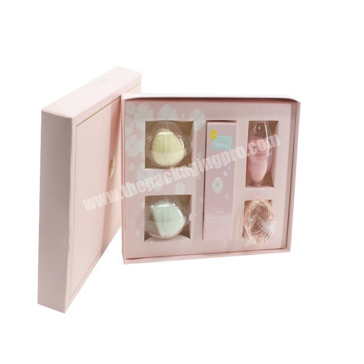 Custom Beauty Cosmetics Good Quality Luxury Powder Puff Pink paperboard packaging boxes