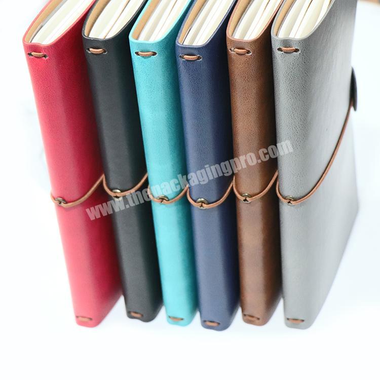 Custom Black Pu Leather Cover Hidden Spiral Planner Notebook Printing
