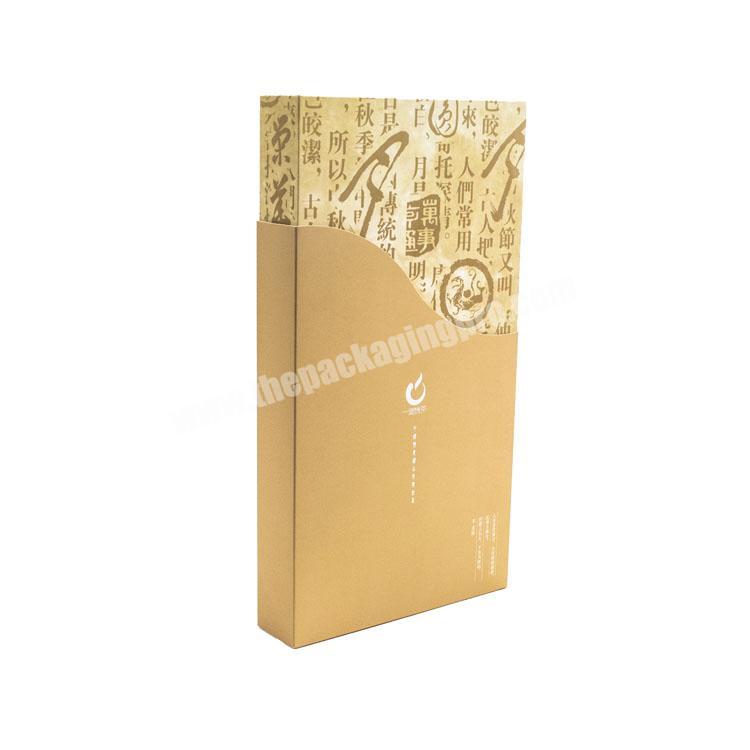 Custom Design eco friendly slipcase cardboard book style box packaging for tea and gift