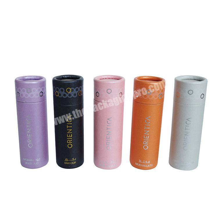 Custom Empty Cosmetic Paper Tube Makeup Packaging with Gold Stamping Logo