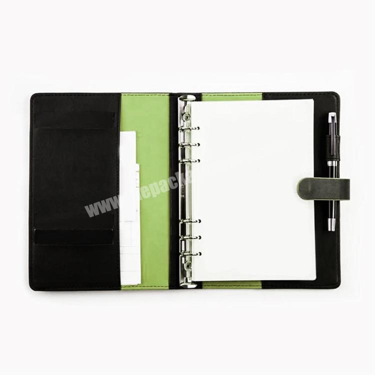 Custom Factory supply PU leather cover notebook with zipper pocket