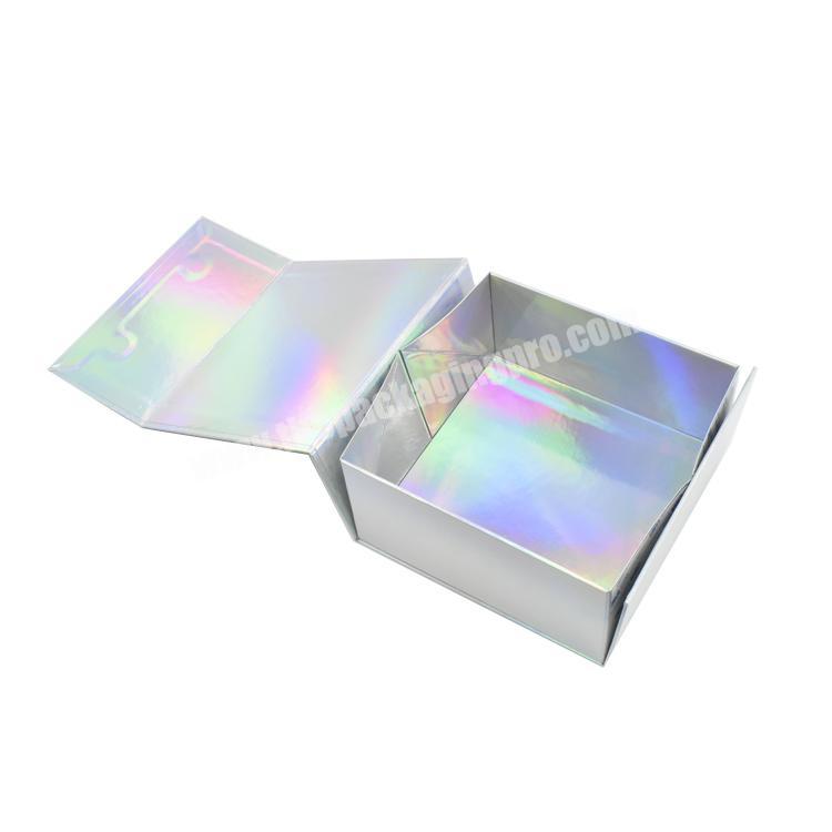 Custom Gift Hard Cardboard Collapsible Plain Holographic Paper Luxury Cosmetic Packaging Boxes