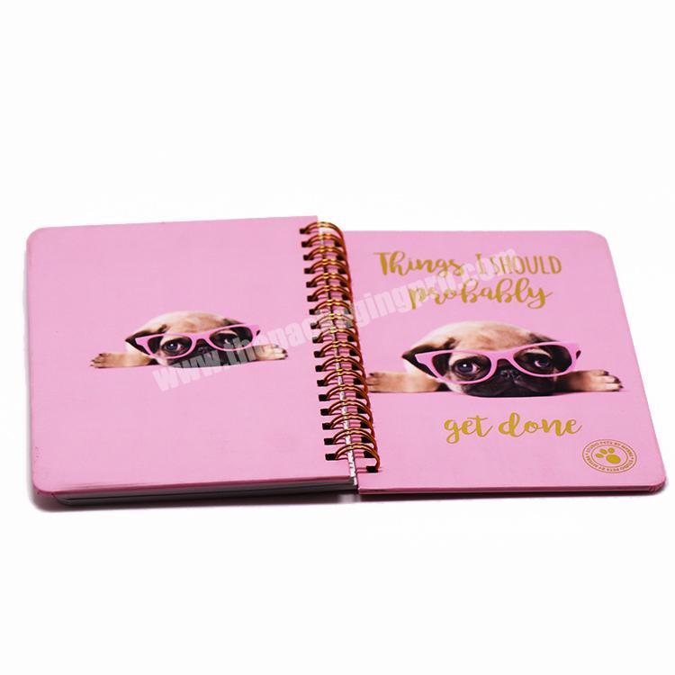 Custom Hard Cover Exercise A4 Spiral Binding Diary Notebook For School