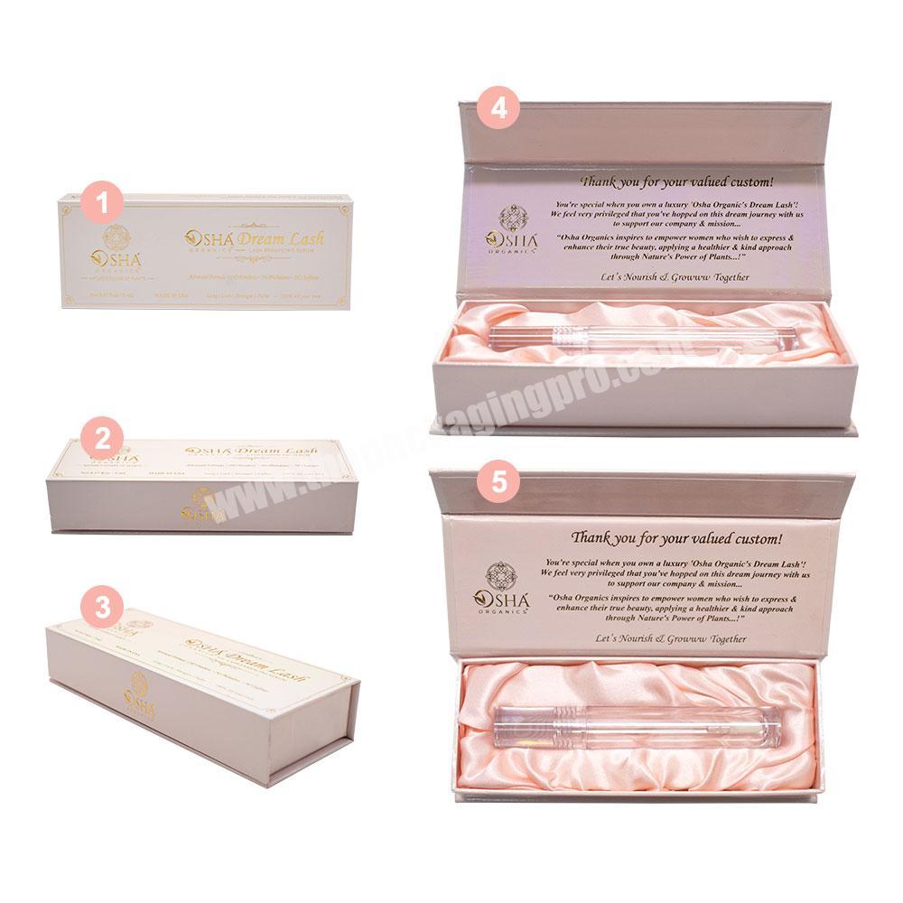 Custom Luxury Logo Printed Cosmetic Magnetic Clamshell cardboard lip gloss tube packaging gift box