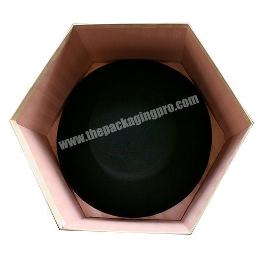 Custom Printed Spot UV Packaging Large Cardboard Hexagonal Hat Box