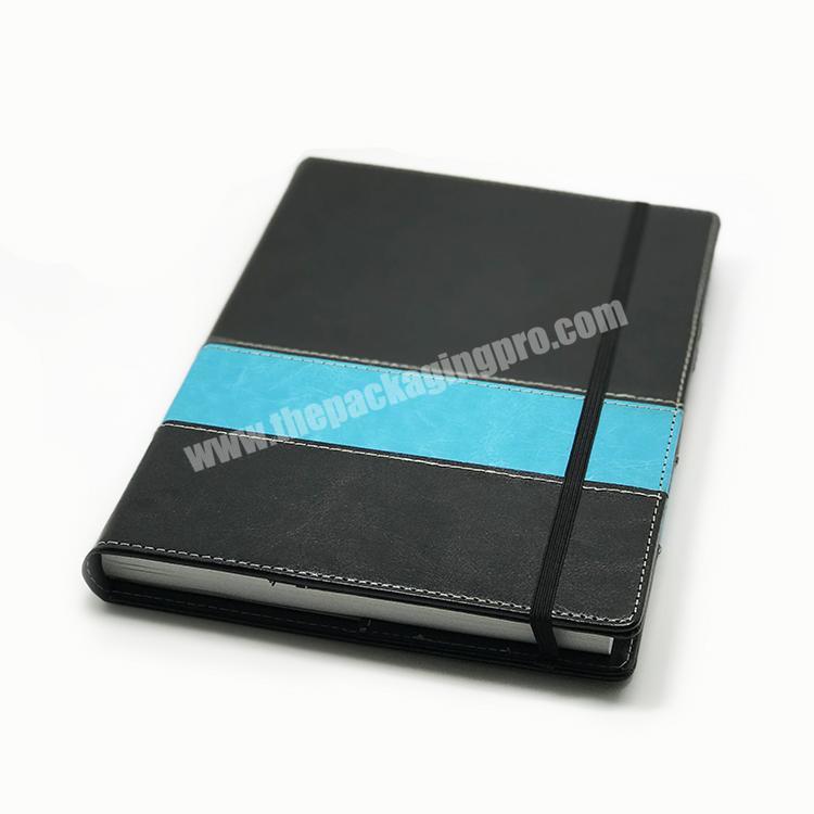 Custom b5 black leather cover refillable notebook planner