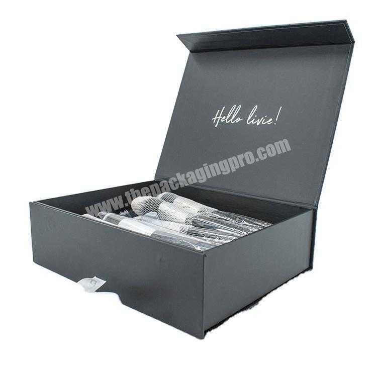 Custom book shaped  for boots hoodies cosmetic magnetic gift box makeup packaging boxes