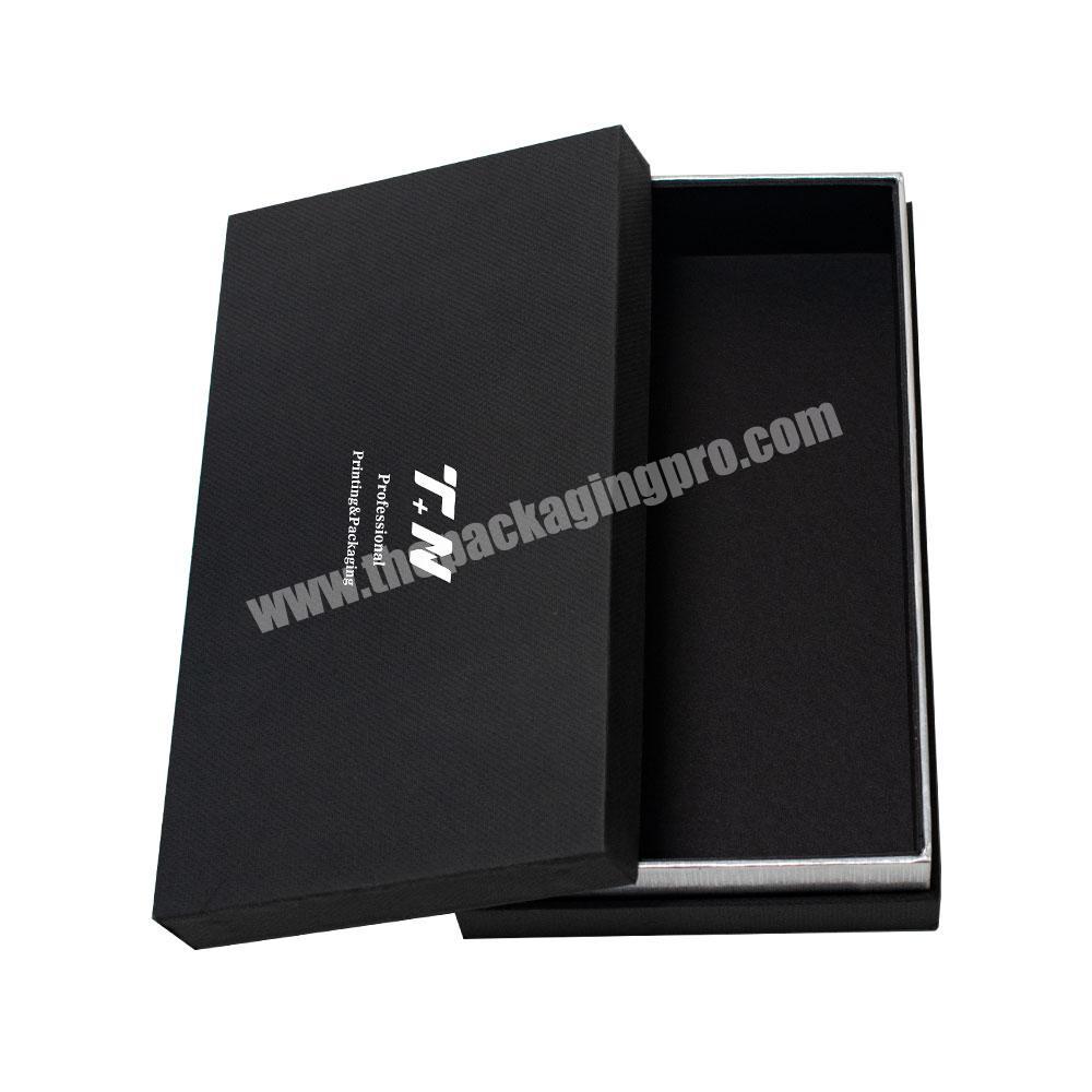 Custom logo luxury black lid and base watch box packaging jewelry boxes clothing packaging gift box