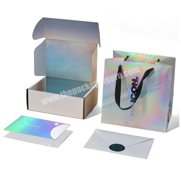 Custom logo luxury corrugated Printing Paper Cardboard Carton Postal Packaging Mailers holographic shipping boxes