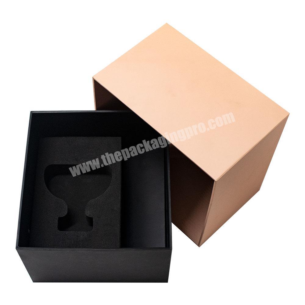 Custom logo pink lid and base with EVA insert gift box jewelry packaging jewelry boxes