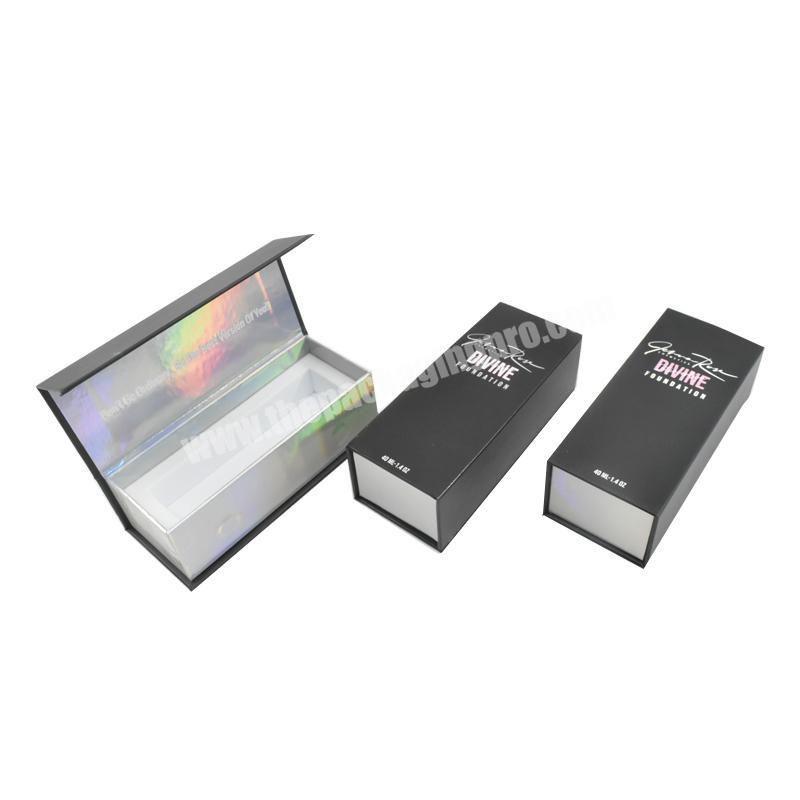 Custom made hot sale holographic paper cosmetic skin care product lip gloss packaging box