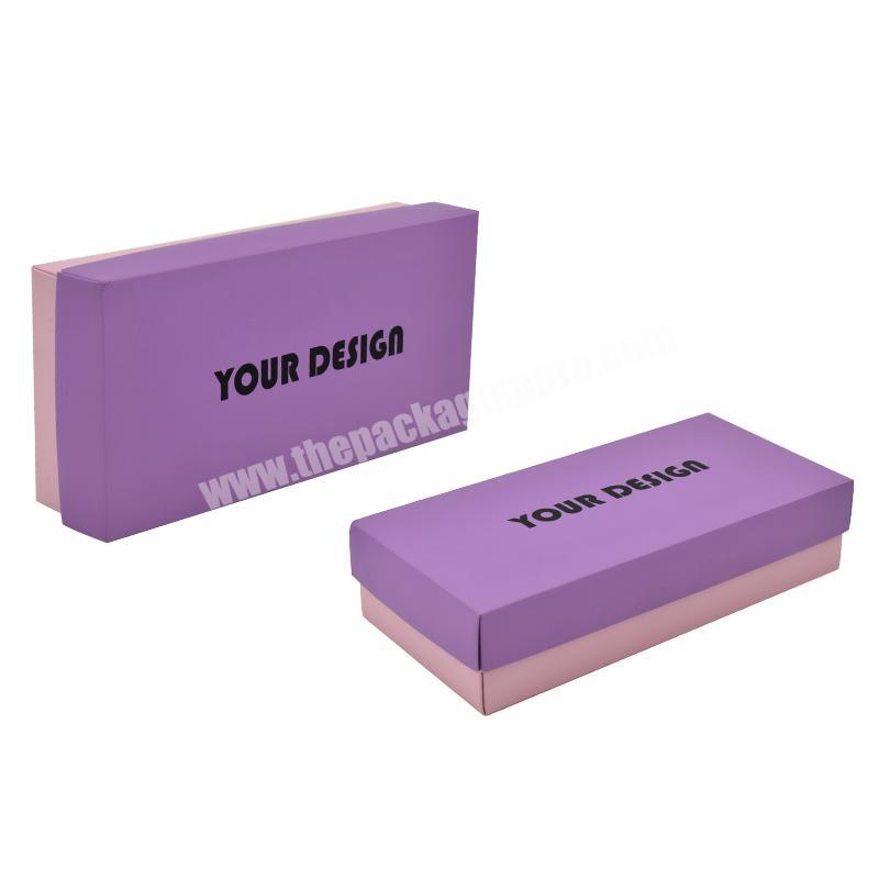 Custom pink and purple color folding paper box tea set gift box packaging