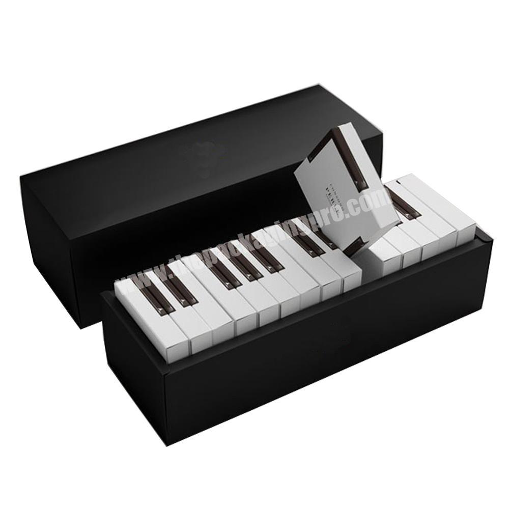 Custom printing  black and white piano style paper box chocolate bar packaging box for gift