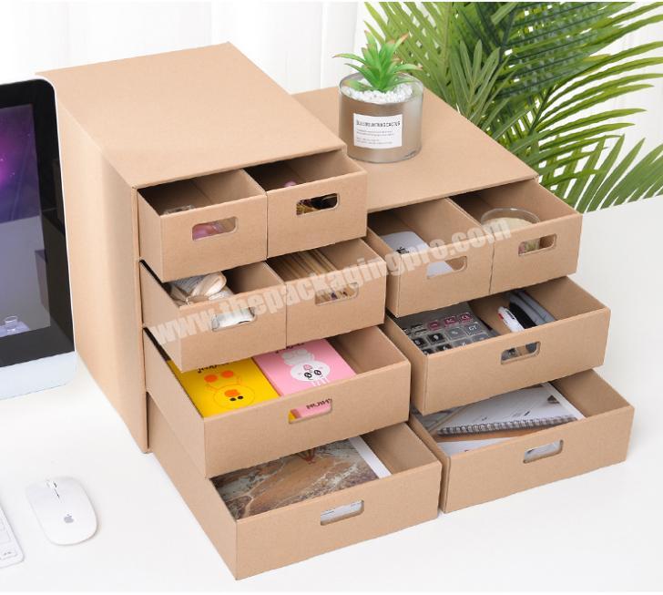 Customized Office Fashion Desktop Organizer Document Paper Magazine Rack Ecofriendly Cardboard File Holders