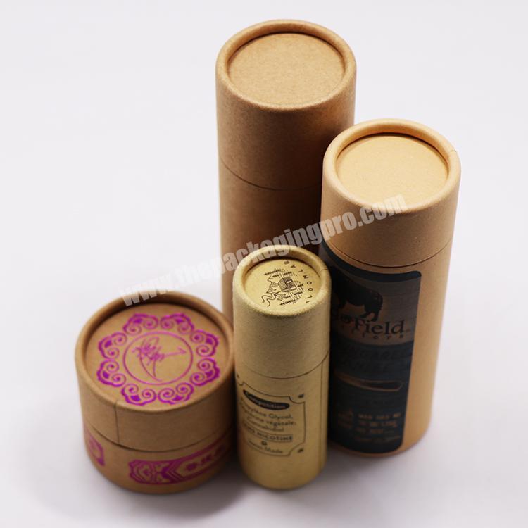Customized Order Biodegradable Brown Kraft Round Box Cylinder Tube Packaging For T-shirtclothes Packaging Paper Tube