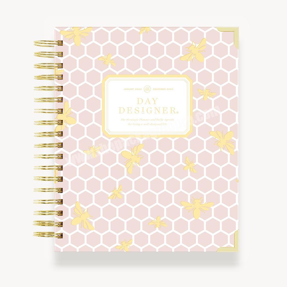 Factory Customize 2022-23 Hardcover Daily Planner Printing with Tabs Pocket