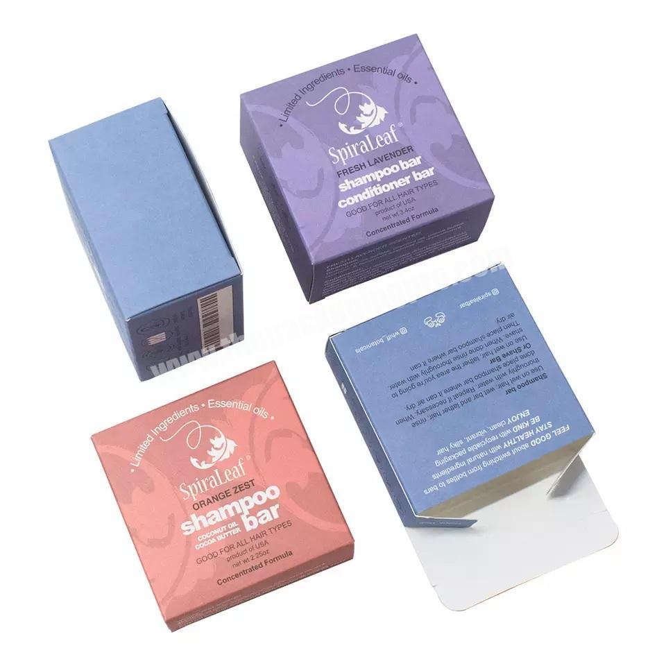 Folding Tuck End Elegant Renewable Materials Craft Gift Shampoo Bar Packaging Travel Soap Box Packaging