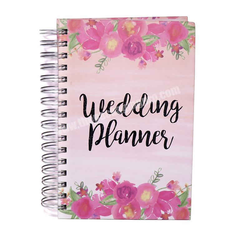 Free Sample Custom Design Flowery Cover Gold Corner Spiral Undated Stationery  2022 Day Planners