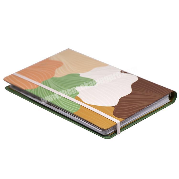Free Sample Customized Bonded Leather Notebook Spiral Diary Slipping In Cover Agenda Print