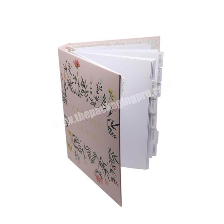 Free Sample custom floral printed spiral coil day planner academic diary journal for women school student premium notebook