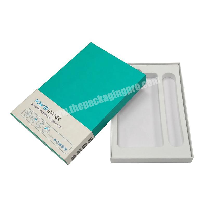 High Quality Custom Printing Lid and Base Power Bank packaging Box For Electronic Retail Packaging