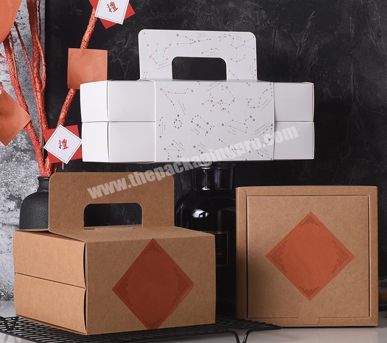 High end custom brown or white kraft paper box cake packaging paper box plain gift box