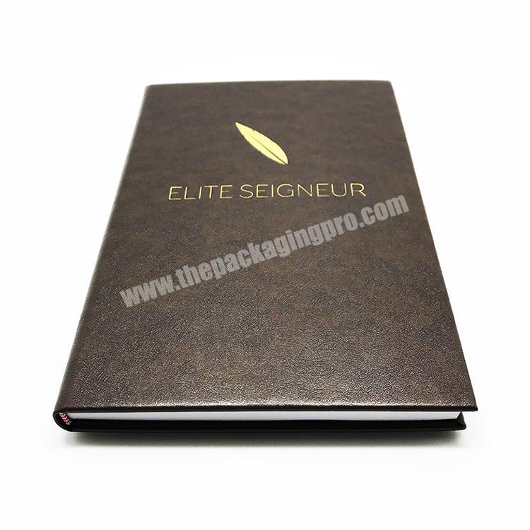 High quality a4 leather hardcover diary  black with logo custom