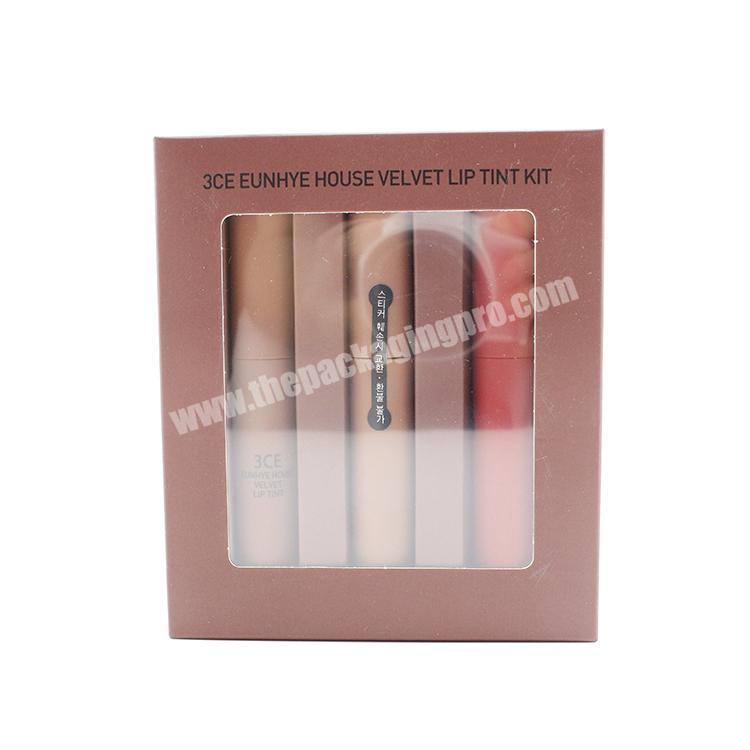 High quality eco-friendly private label cosmetic lipgloss gift box empty liquid lipstick tube packing paper box