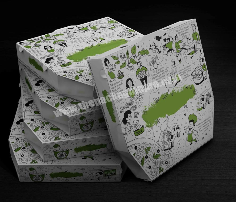 High quality fashionable custom recycled paper pizza packaging box