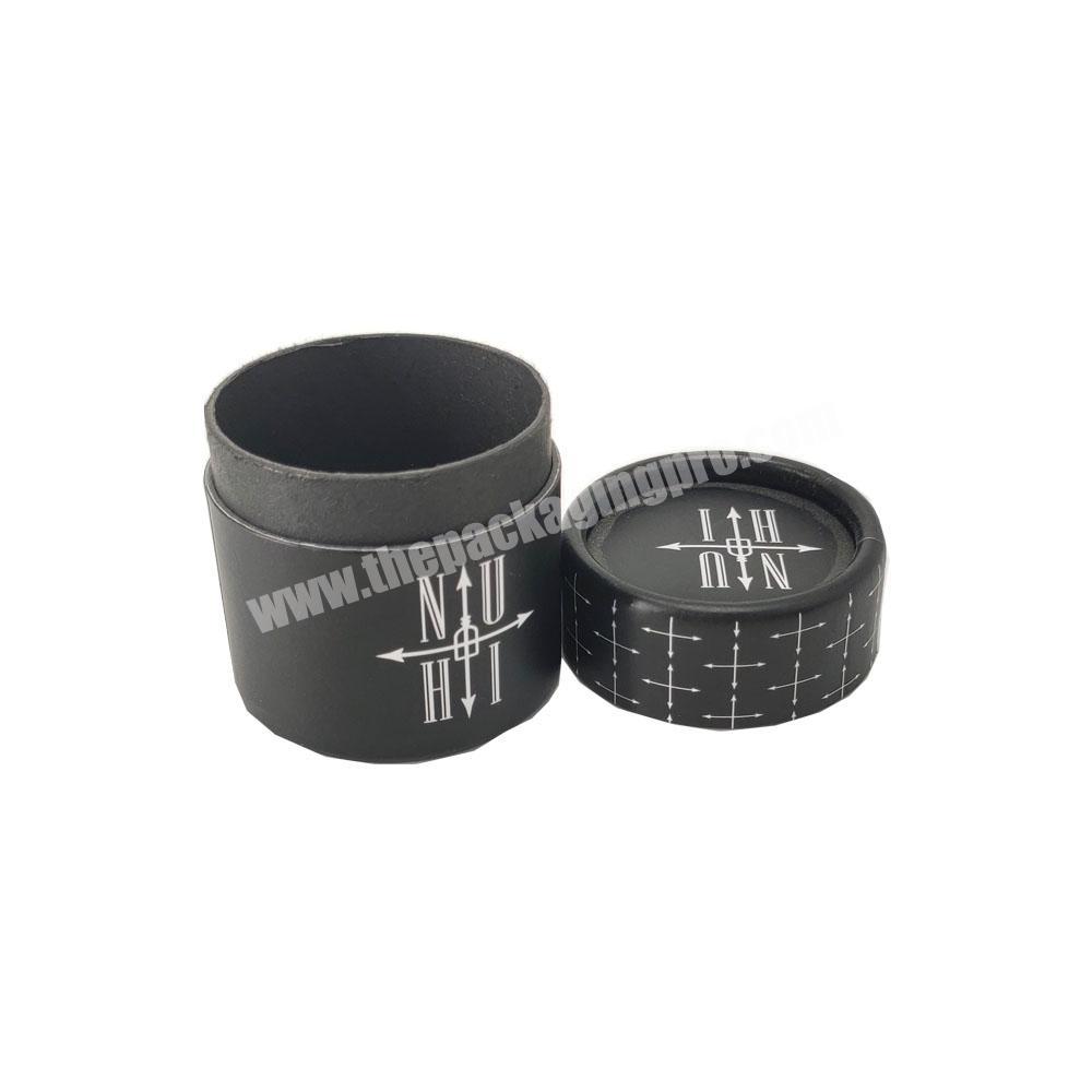 High quality matter black round cylinder cardboard candle gift boxes with lid for candles