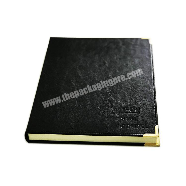 Leather bound day journal notebook planner with logo embossed