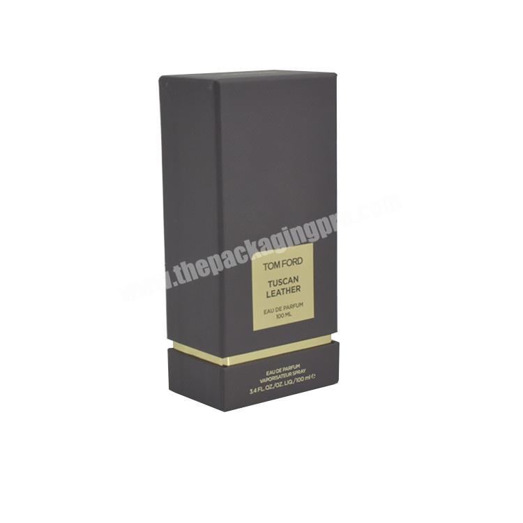 Luxury black paper perfume box gold foil letter essential oil packaging lipstick paper box
