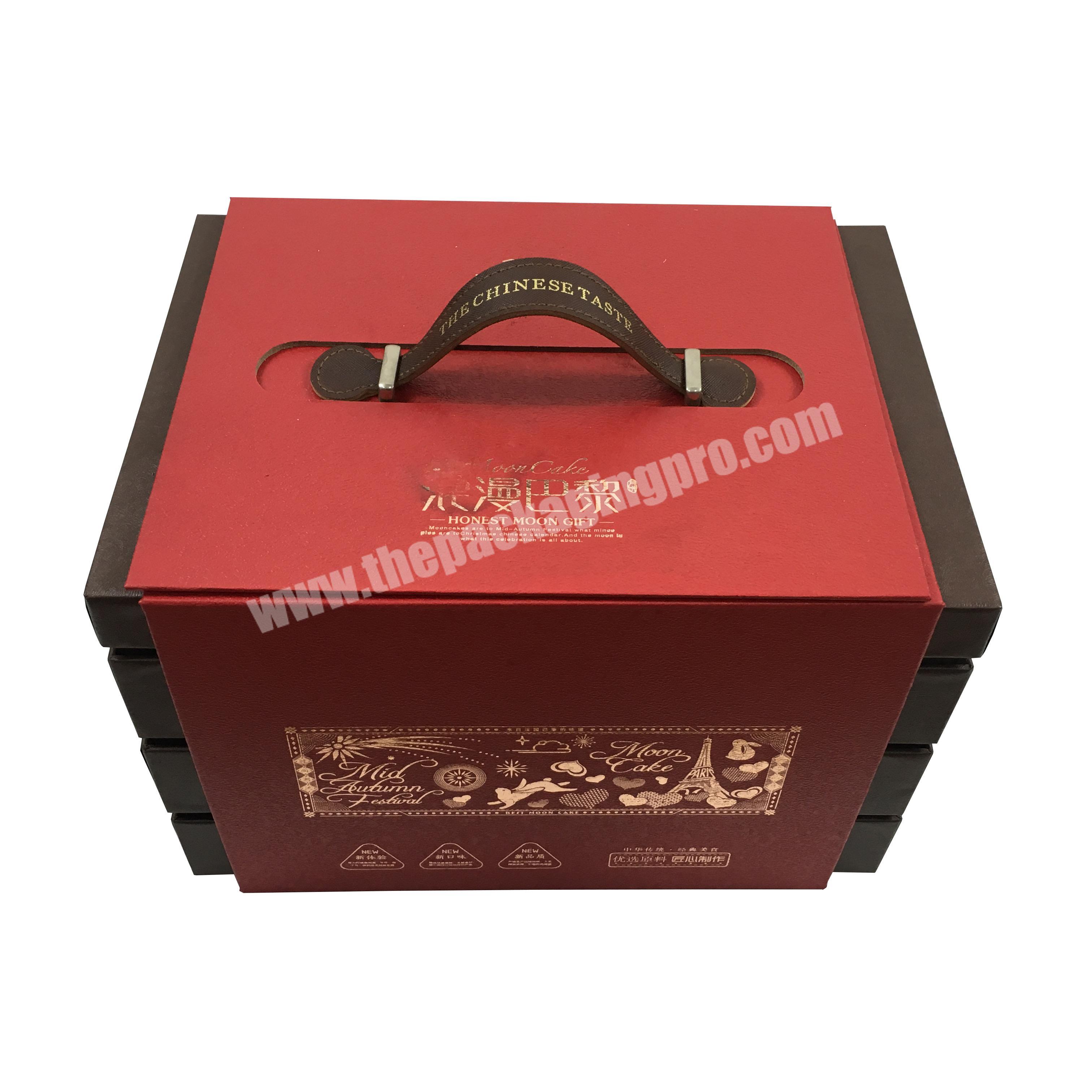 Luxury catering gift paper box package with handle cardboard box for food