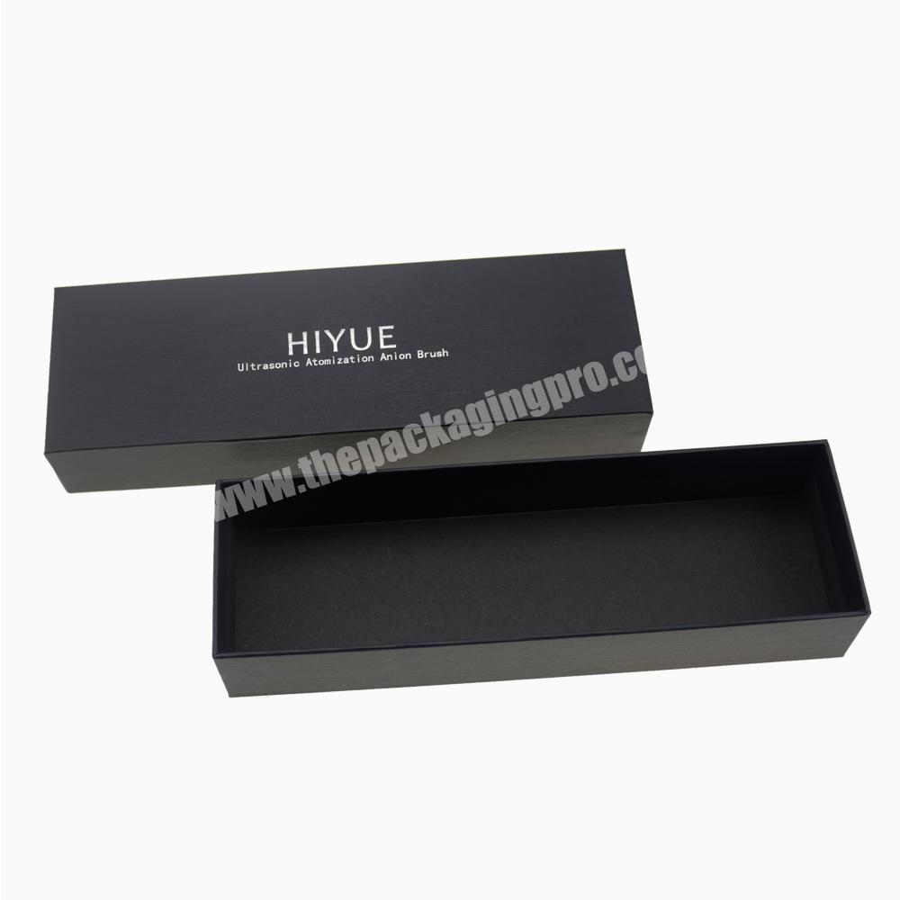 Printed Logo Customized black Rigid Cardboard  Lid and Base Packaging paper Gift Boxes