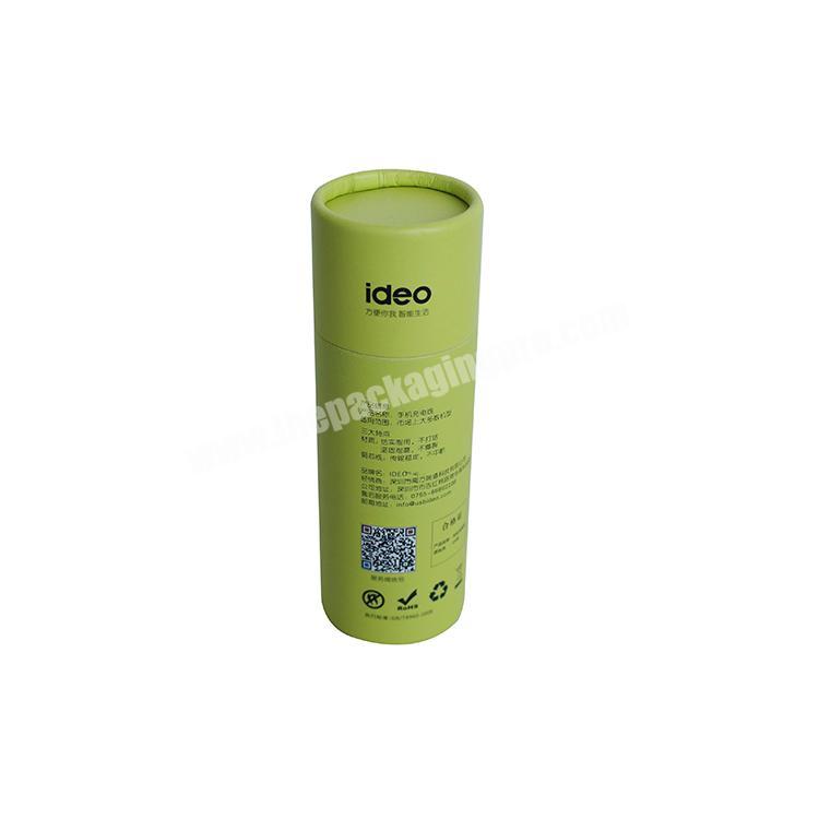 White Medium Size Earphone Box Custom Coloring Printing Cylinder Round Cardboard Tube Packaging with Black Lid