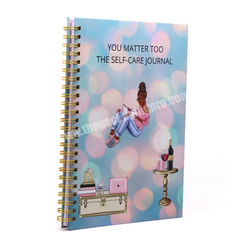 Wholesale Printing A5 Spiral Self Care Journal Printing Custom Life Planner Motivation Notebook