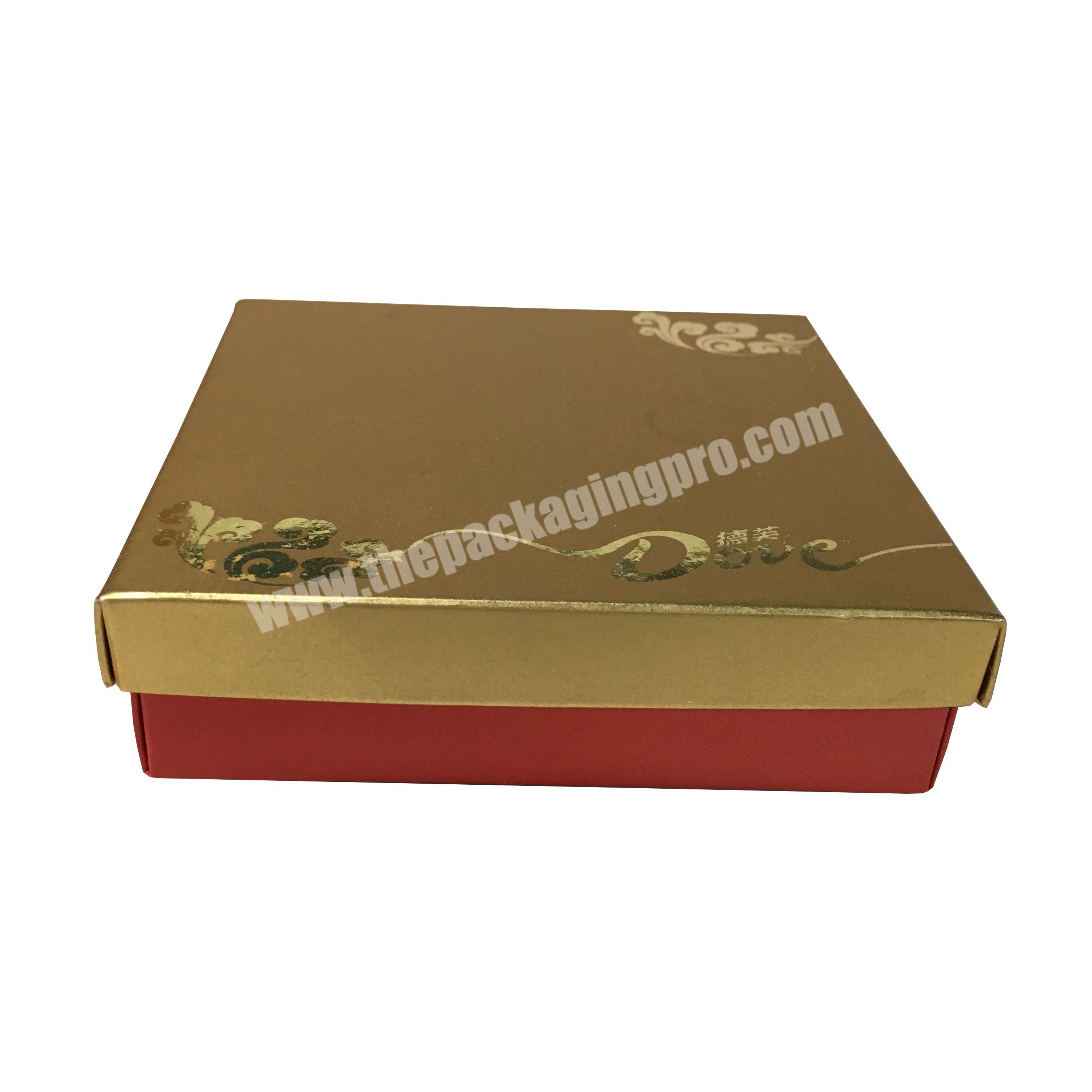Wholesale custom high quality golden  paper chocolate box