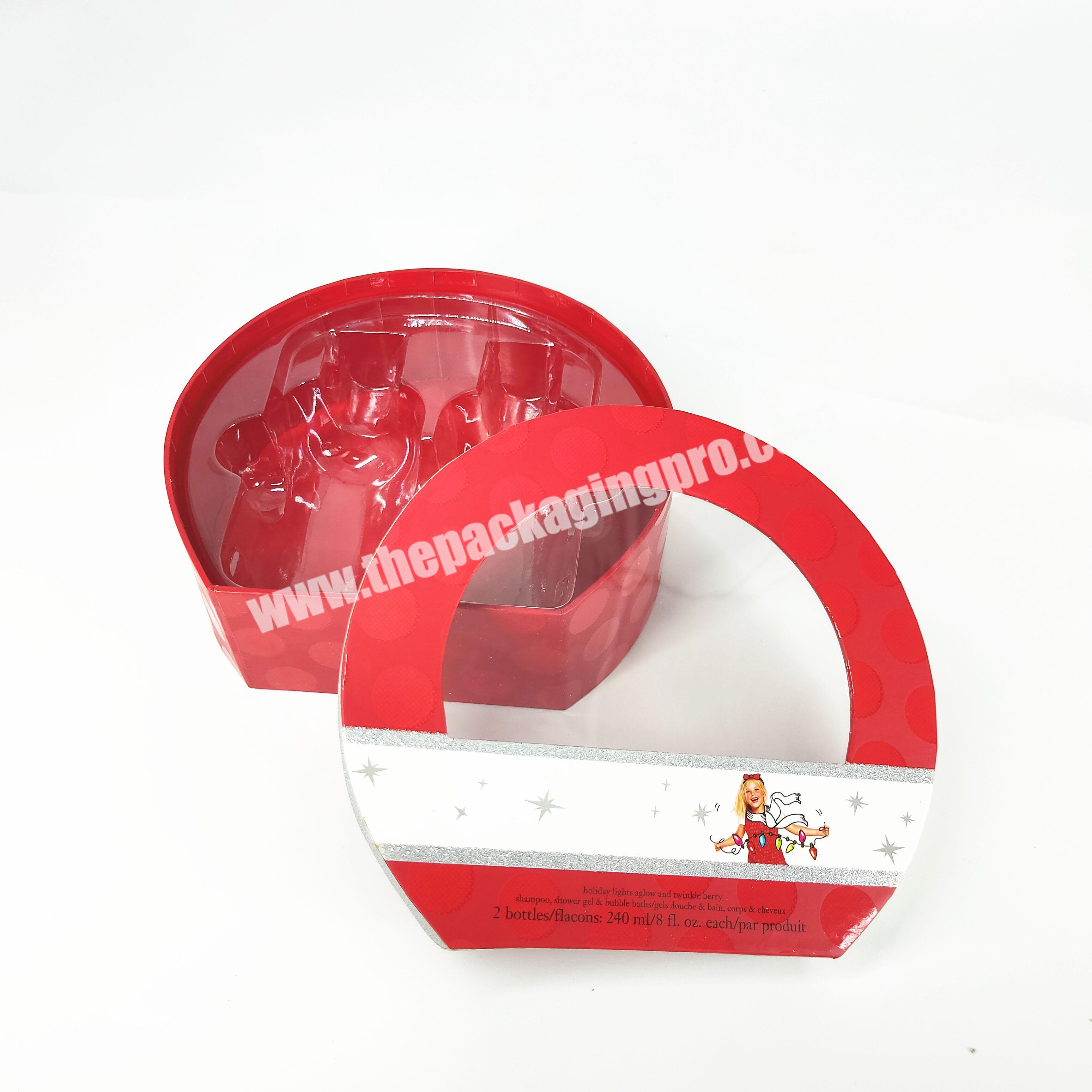 packaging paper round box Red luxury packaging paper box cosmetic