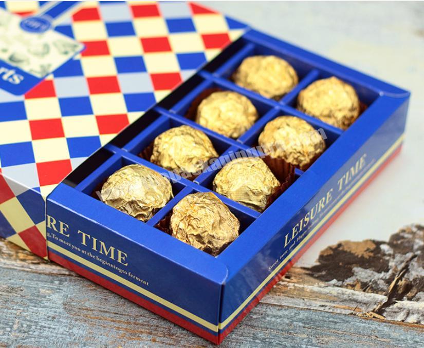 16pieces blue and red grain baked box holiday gift box chocolate macaron box