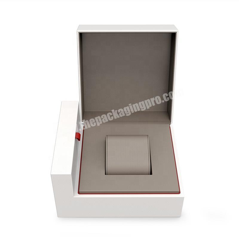 New design black white red gray Plastic inside + specialty paper watch box pillow packaging watch box