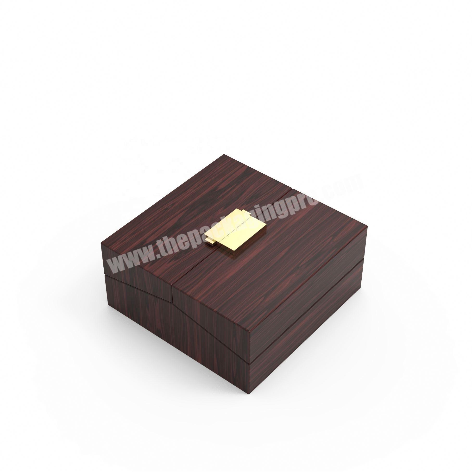 new exquisite gift box Folding design solid wood Wooden watch boxes & cases for gifts With high grade metal lock