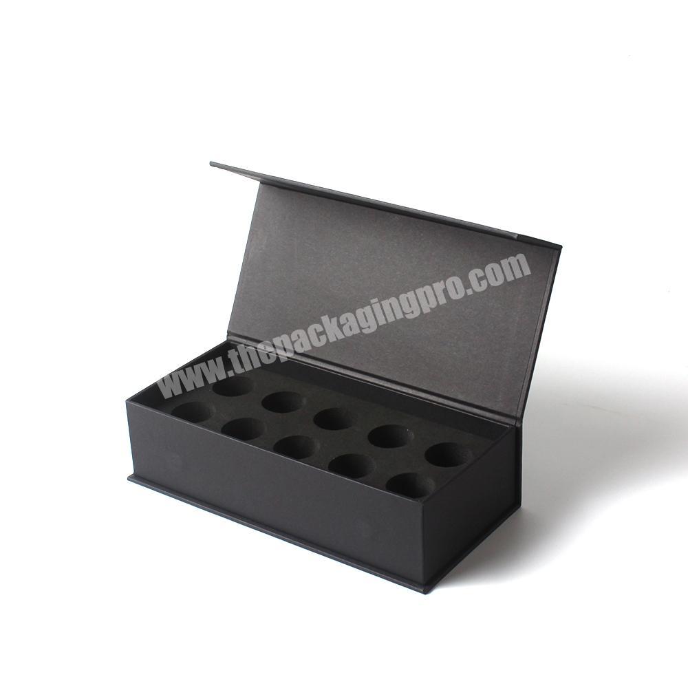 Black Book Shaped Cosmetic Magnetic Custom Gift Packaging Paper Box