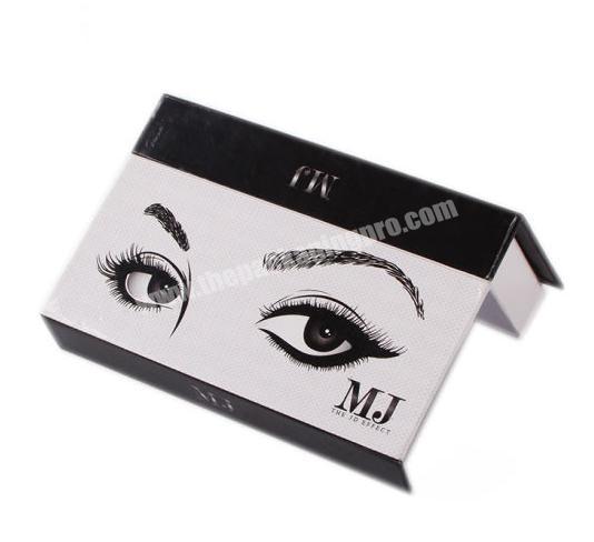 Cardboard cosmetic eyeshadow pallet packaging with plastic lid