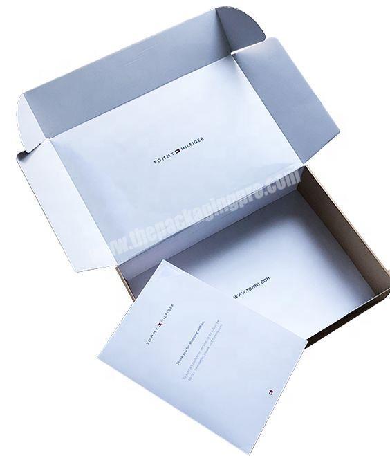 Cheap foldable logo printed luxury clothing mailing shipping box custom mailer box corrugated cardboard white shipping box